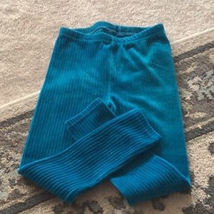 True Craft leggins ribbed size (6) blue/green color stretch waist 🦚